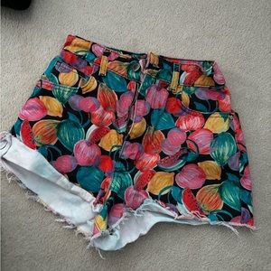 Zara fruit shorts black denim jeans